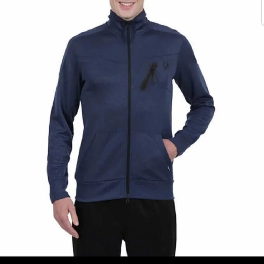 Spyder Active Full Zip Jacket Blue Men's Unisex Size Small